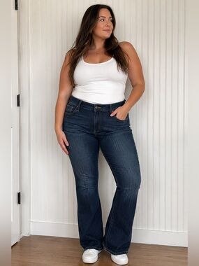MXM Women’s Size 18 Dark Wash Stretch Bootcut Jeans Y2K